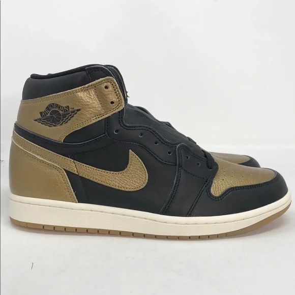 Nike Air Jordan 1 Retro High OG Black Metallic Gold D5485-071 - Size 10